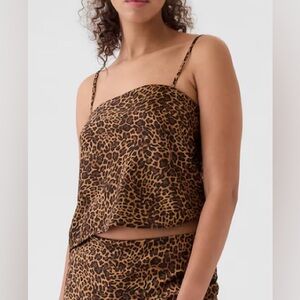 GAP Leopard Print Satin Cami, sz LP